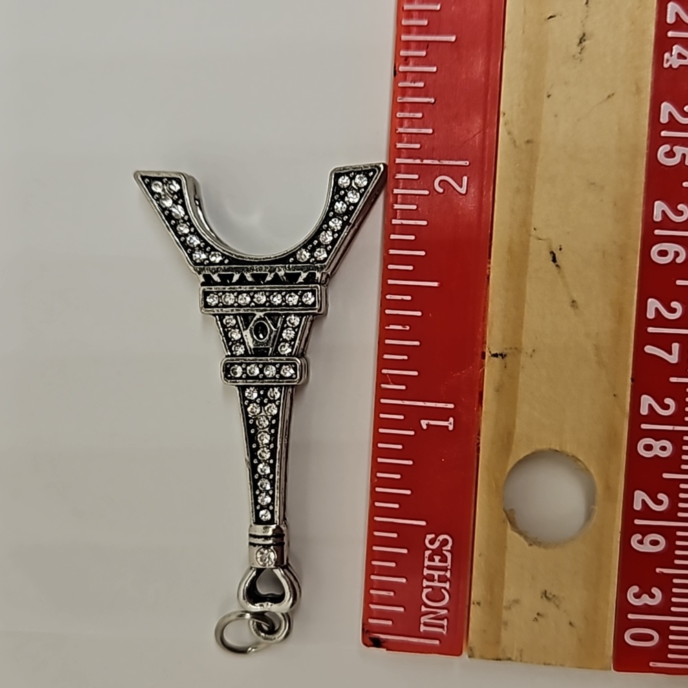 Eiffel Tower Pendant Charm Lot Crystals Rhinestones Paris France For Necklace - Picture 4 of 5